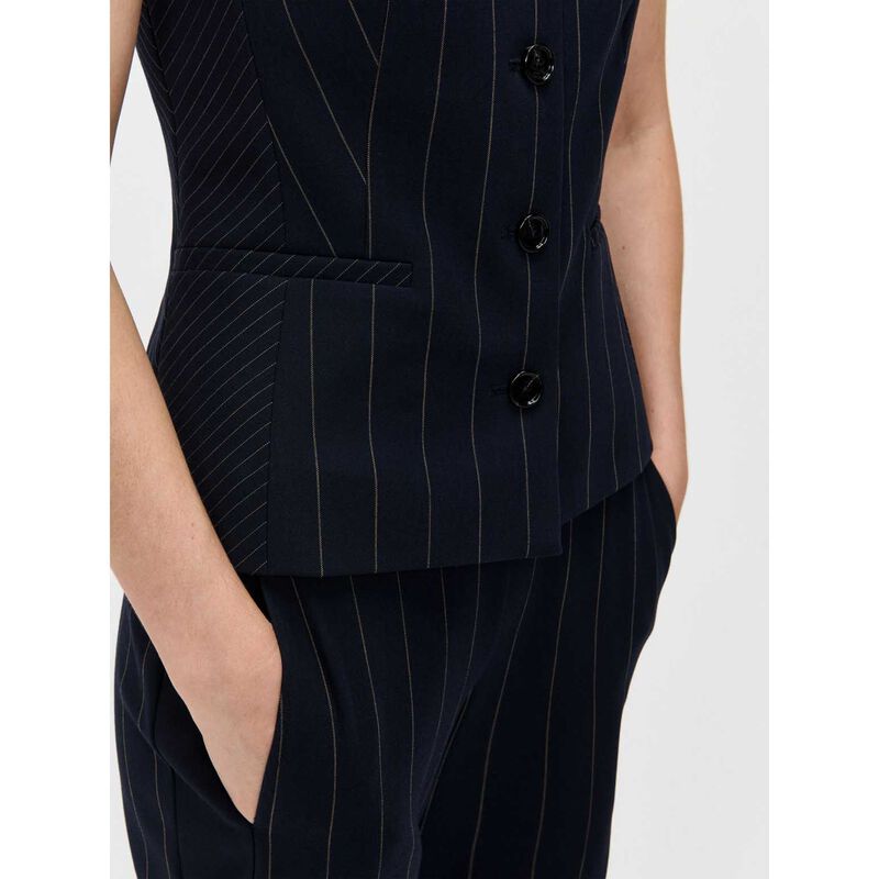 Veronika Maine Pinstripe Spliced Waistcoat image number 2